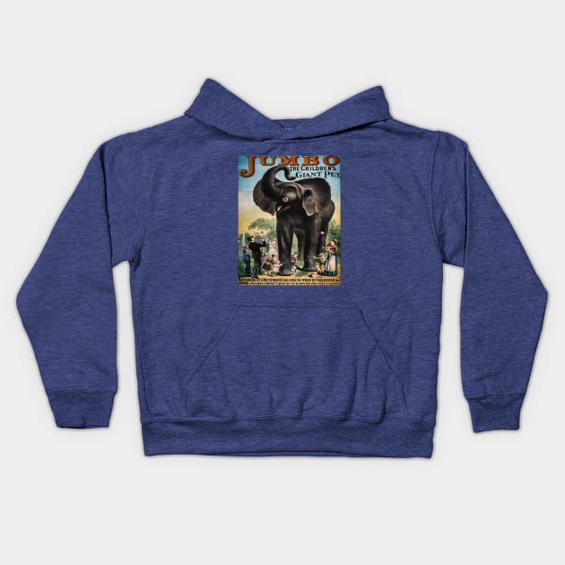 Vintage Circus Advertisement Kids Hoodie by xposedbydesign